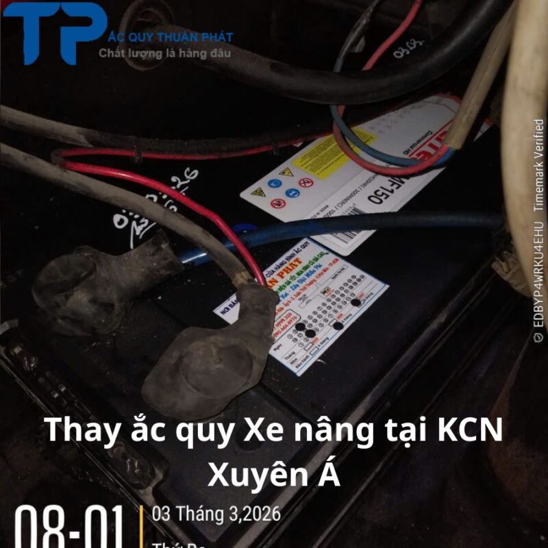 Thay ắc quy Xe Nâng tại KCN Xuyên Á