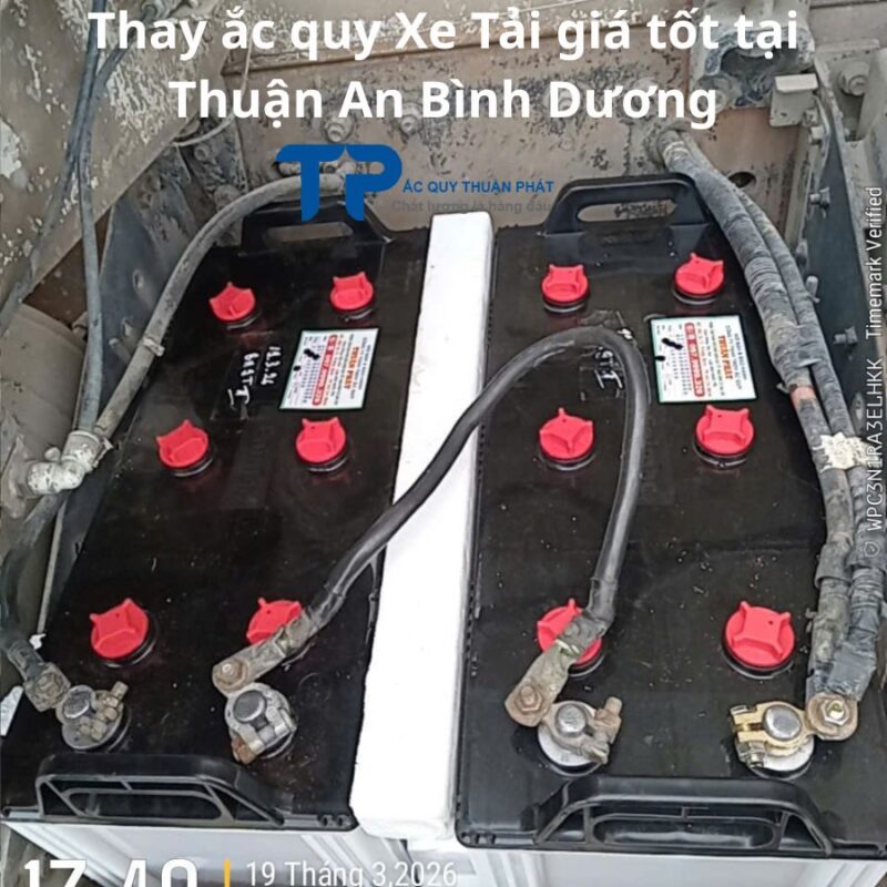Thay ắc quy Xe Tải giá tốt tại Thuận An Bình Dương