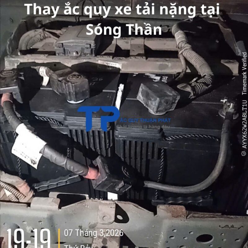 Thay ắc quy Xe Tải Nặng tại Sóng Thần