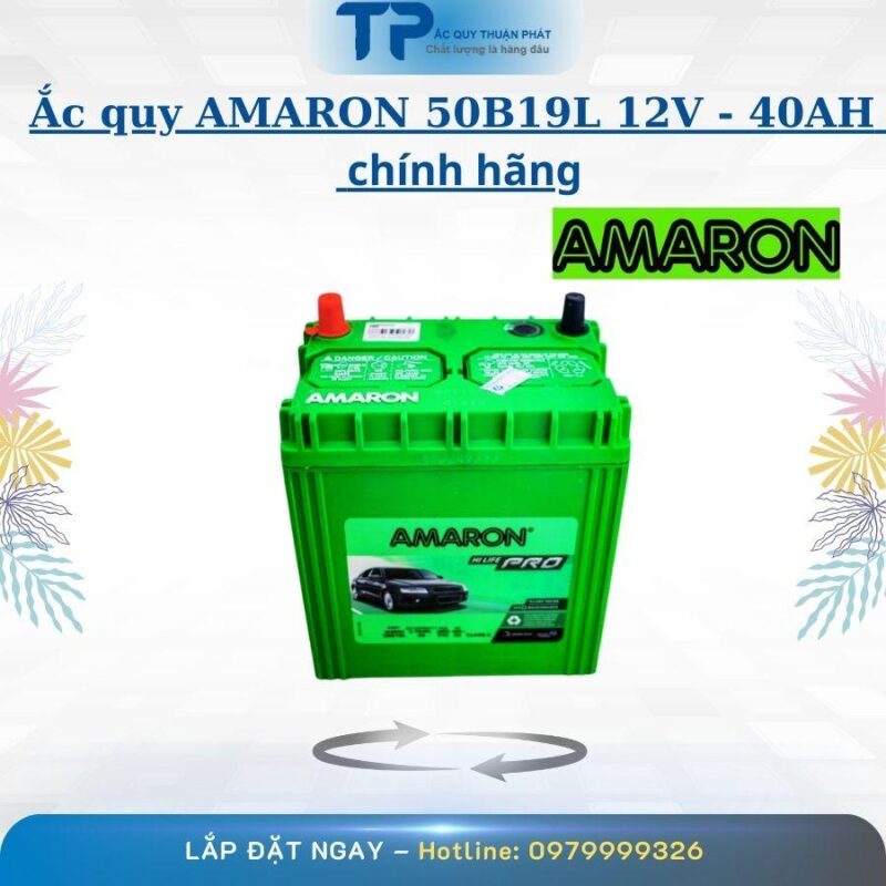 ắc quy amaron 50b19l 12v-40ah chính hãng