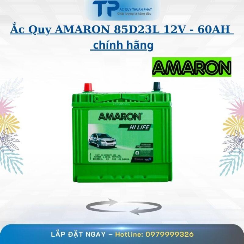 Ắc Quy AMARON 85D23L 12V-60Ah Chính Hãng
