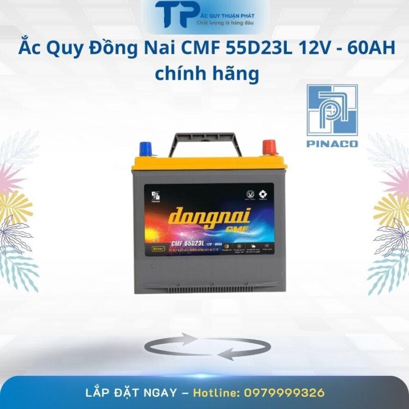 Ắc Quy Đồng Nai CMF 55D23L 12V-60Ah Chính Hãng