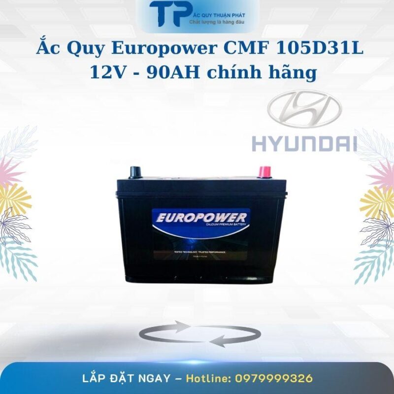 Ắc Quy Europower CMF 105D31L 12V-90Ah Chính Hãng