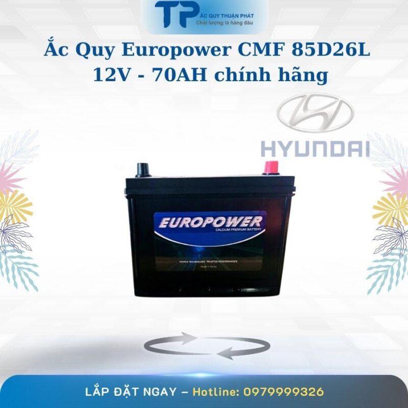 Ắc Quy Europower CMF 85D26L 12V-70Ah Chính Hãng