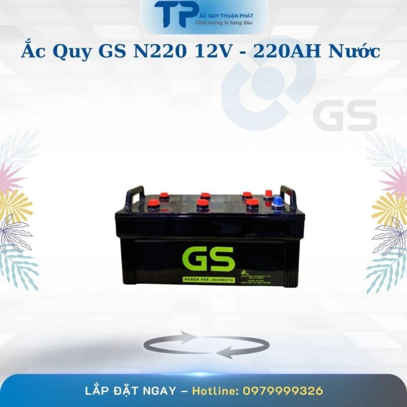 Ắc Quy GS N220 12V-220Ah Nước Chính Hãng