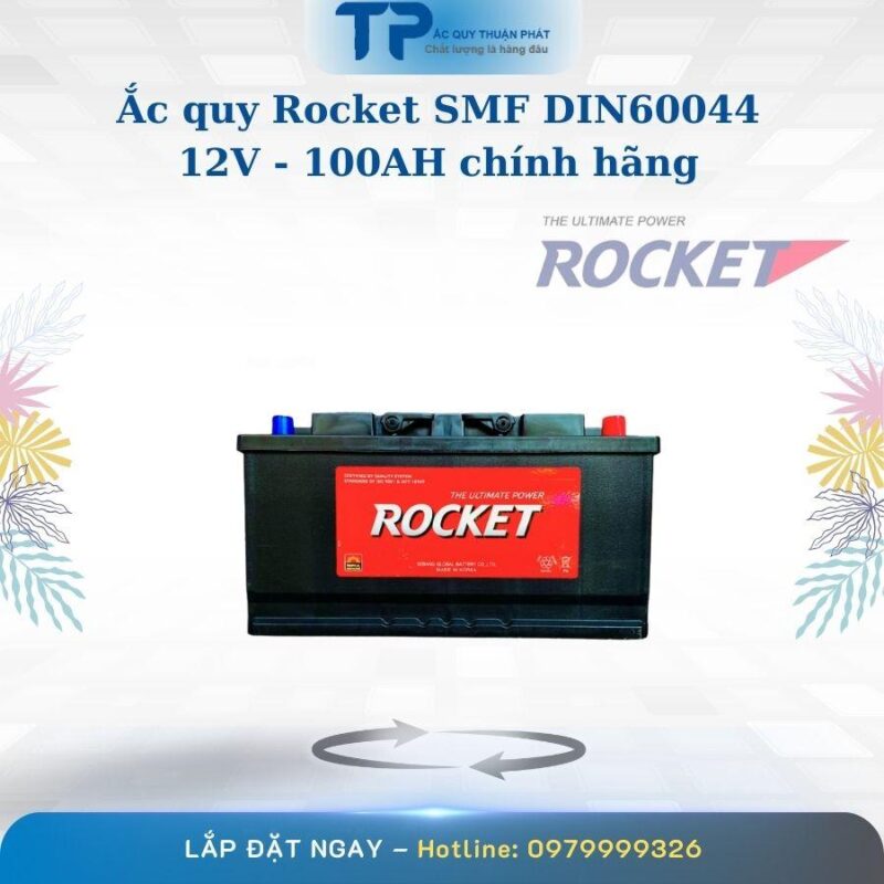 Ắc Quy Rocket SMF Din60044 12V-100Ah Chính Hãng