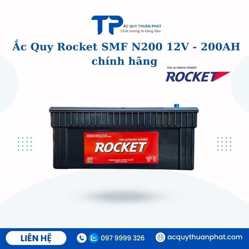 Ắc Quy Rocket SMF N200 12V - 200AH chính hãng