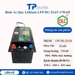 Bình ắc quy Lithium LFP DG 25.6V - 170AH chính hãng