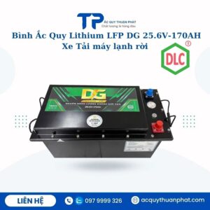 Bình ắc quy LFP DG 25.6V - 170AH xe tải máy lạnh rời