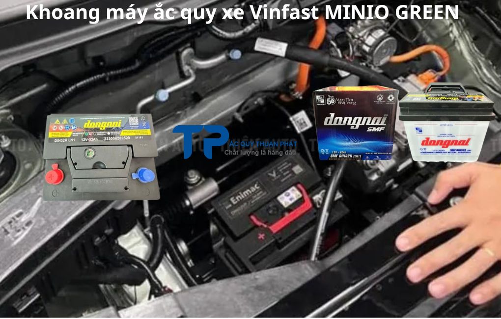Khoang máy ắc quy xe Vinfast MINIO GREEN