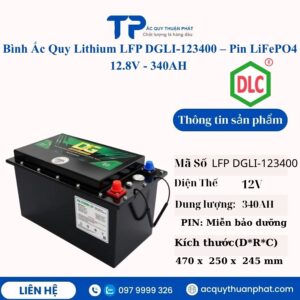 Pin Lithium LFP DGLI 123400 Pin Life04 12V8 - 340AH dùng xe Đầu Kéo Mỹ