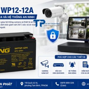 Ắc Quy Long WP12-12A dùng camera hệ thống an ninh