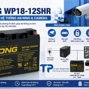 Ắc Quy Long WP18012SHR dùng hệ thống an ninh Camera