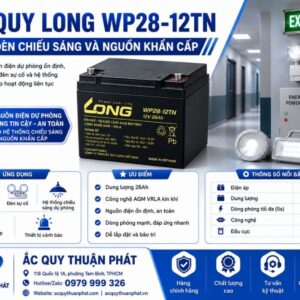Ắc Quy Long WP28-12TN dùng đèn chiếu sáng nguồn khẩn cấp