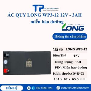 Ắc Quy Long WP3-12 12V - 3AH miễn bảo dưỡng