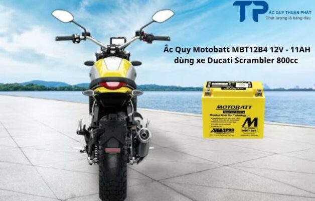 Ắc Quy Motobatt MBT12B4 12V - 11AH dùng xe Ducati Crambler 800cc