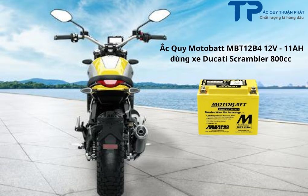 Ắc Quy Motobatt MBT12B4 12V - 11AH dùng xe Ducati Crambler 800cc