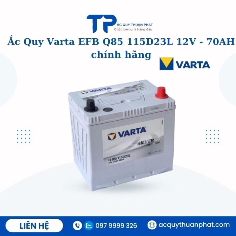 Ắc Quy Varta EFB Q85 115D23L 12V - 70AH i-stop