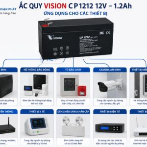 Ắc Quy Vision CP1212 ứng dụng cho các thiết bị