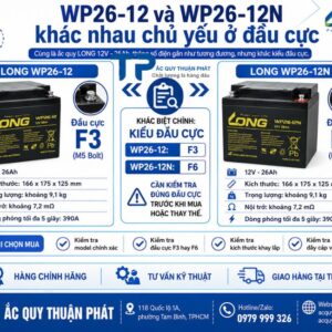 Ắc Quy WP26-12 và WP26-12N khác nhau ở đầu cực