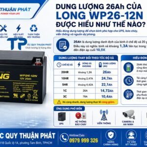 Dung lượng 26AH của Long WP26-12N được hiểu như thế nào