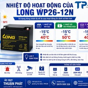 Nhiệt độ hoạt động ắc quy Long WP26-12N