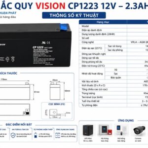 Thông số kỹ thuật ắc quy Vision CP1223