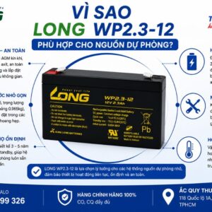 Vì sao ắc quy Long WP2.3 12V phù hợp cho nguồn dự phòng