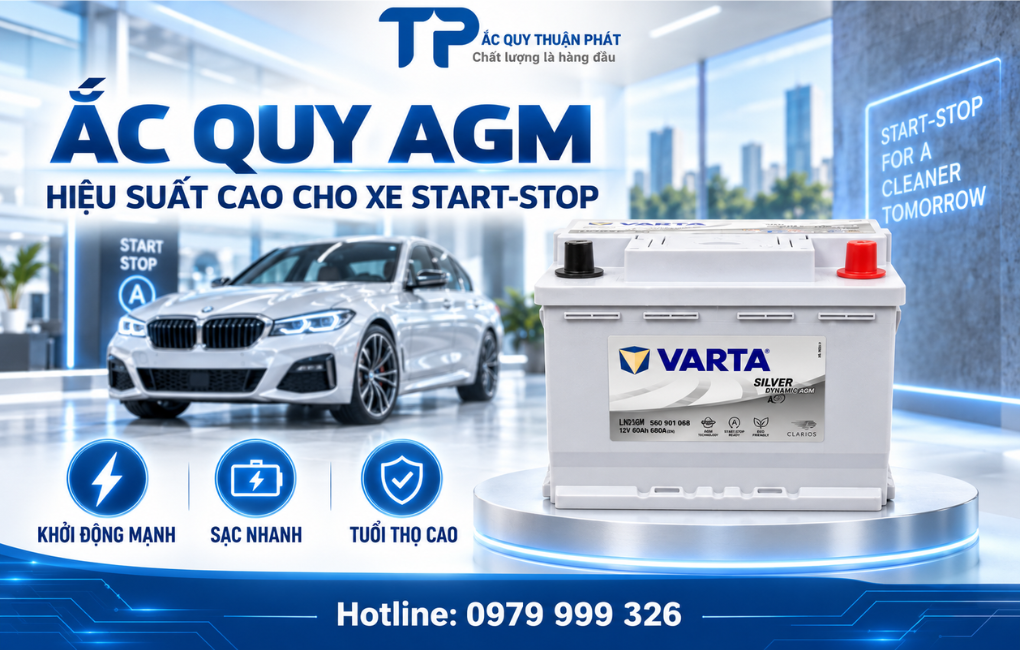 Ắc Quy AGM hiệu suất cao cho xe Start-Stop