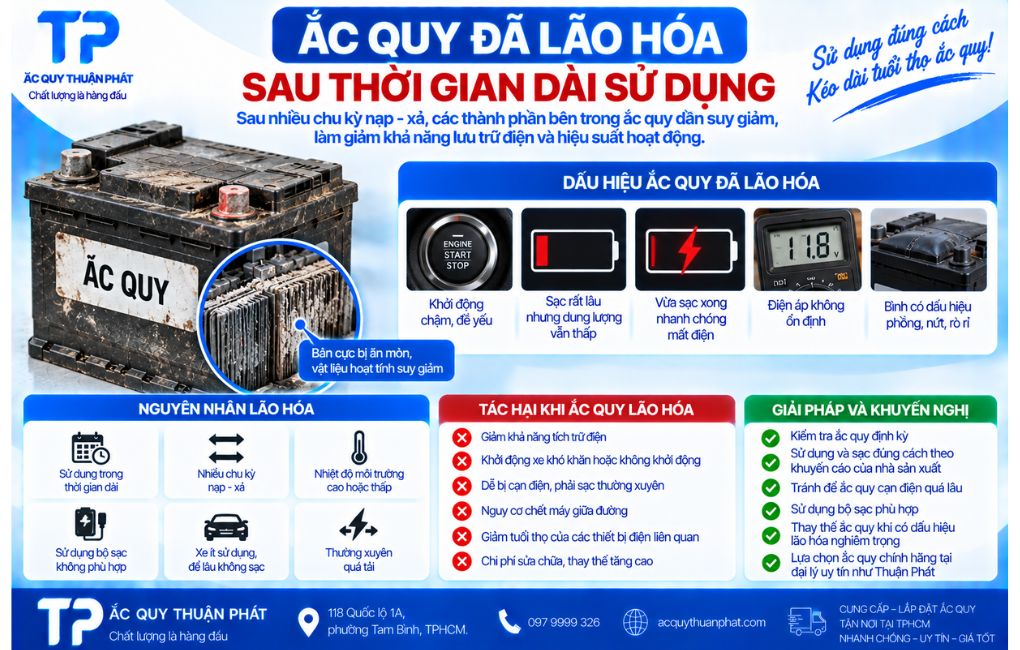 Ắc Quy đã lão hóa sau thời gian dài sử dụng