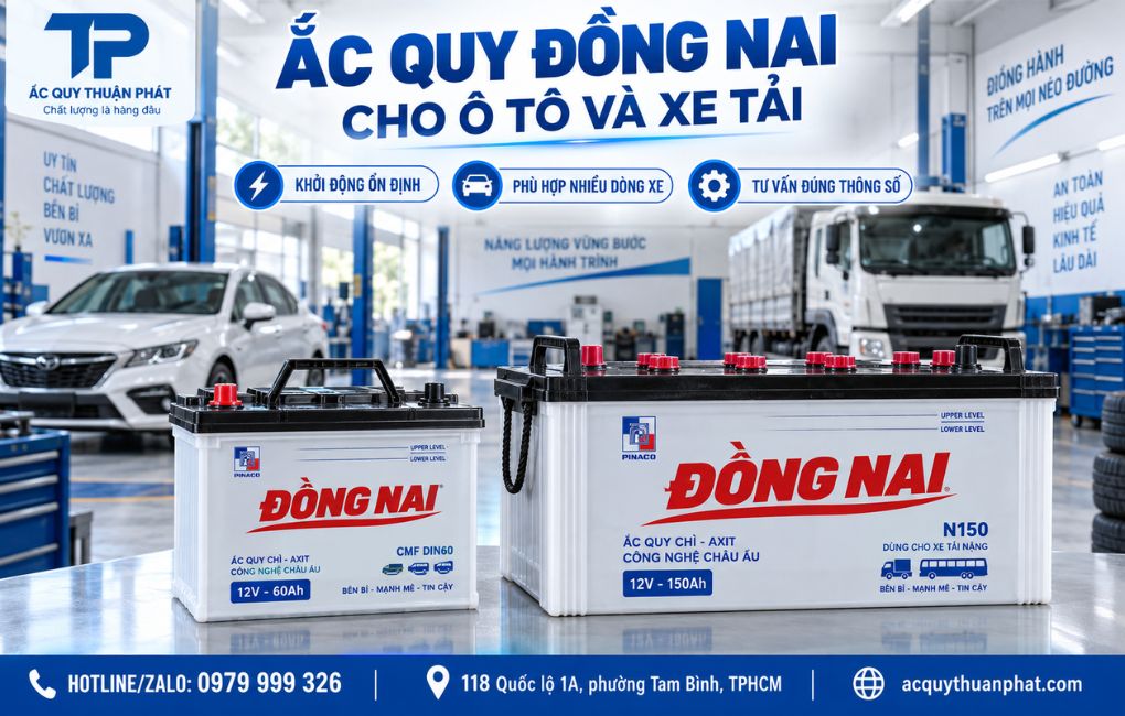 Ắc Quy Đồng Nai cho ô tô và xe tải