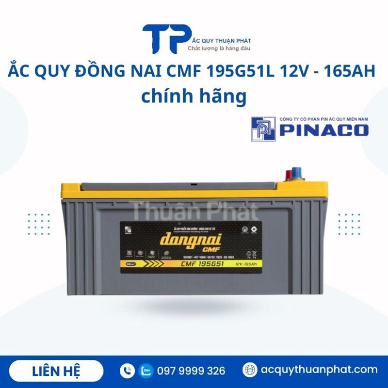 Ắc Quy Đồng Nai CMF 195G51L 12V - 165AH chính hãng
