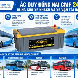 Ắc Quy Đồng Nai CMF 245G51R dùng xe khách và xe vận tải hành khách