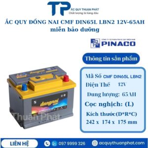 Ắc Quy Đồng Nai CMF DIN65L LBN2 12V - 65AH miễn bảo dưỡng