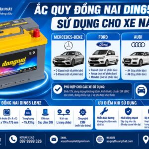 Ắc Quy Đồng Nai DIN65 LBN2 sử dụng cho xe nào