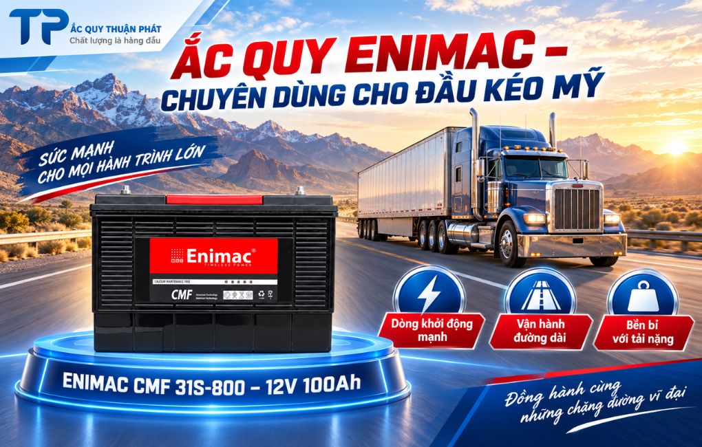 Ắc Quy Enimac chuyên dùng cho xe đầu kéo mỹ