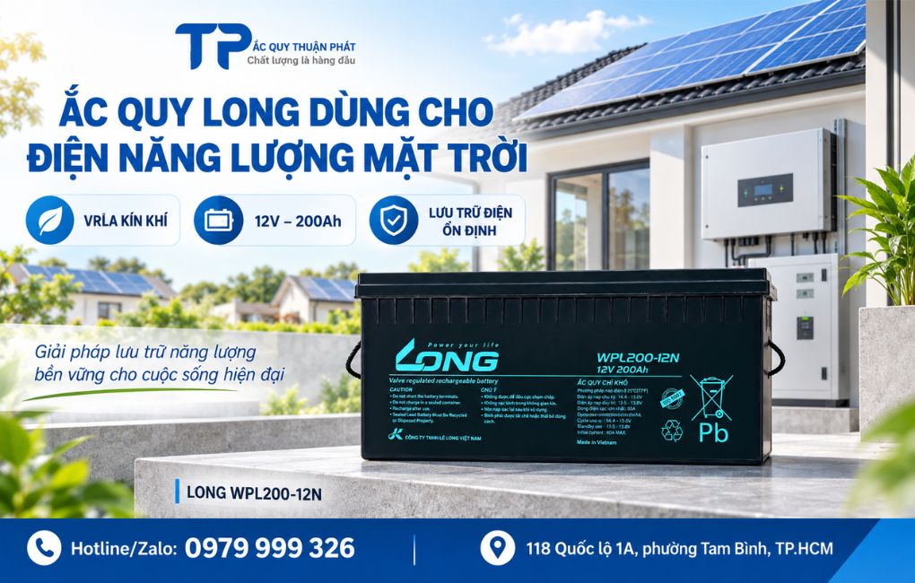 Ắc Quy Long dùng cho điện năng lượng mặt trời