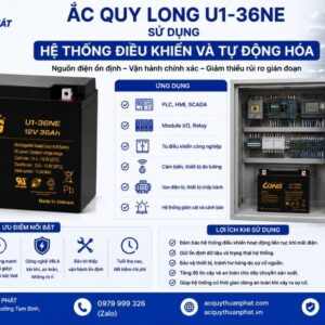 Ắc Quy Long U1-36NE dùng hệ thống điều kiển và tự động hóa