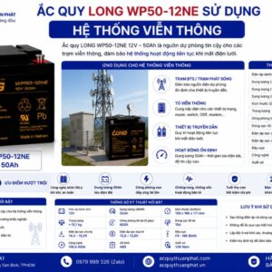 Ắc Quy Long WP50-12NE dùng hệ thống viễn thông