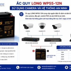 Ắc Quy Long WP55-12N dùng camera hệ thống an ninh
