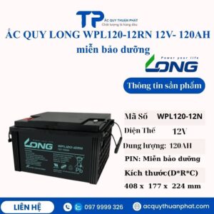 Ắc Quy Long WPL120-12RN 12V - 120AH miễn bảo dưỡng