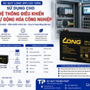 Ắc Quy Long WPL120-12RN dùng hệ thống điều khiển và tự động hóa