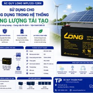 Ắc Quy Long WPL120-12RN dùng hệ thống năng lượng tái tạo