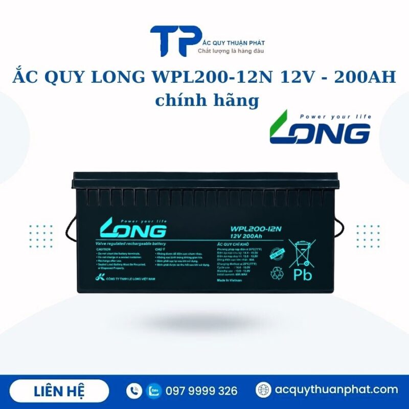 Ắc Quy Long WPL200-12N 12V - 200AH chính hãng