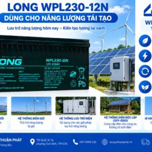 Ắc Quy Long WPL230-12N dùng năng lượng tái tạo