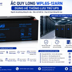 Ắc Quy Long WPL65-12ARN dùng hệ thống lưu trữ