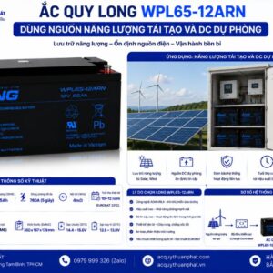 Ắc Quy Long WPL65-12ARN dùng nguồn năng lượng tái tạo và DC dự phòng