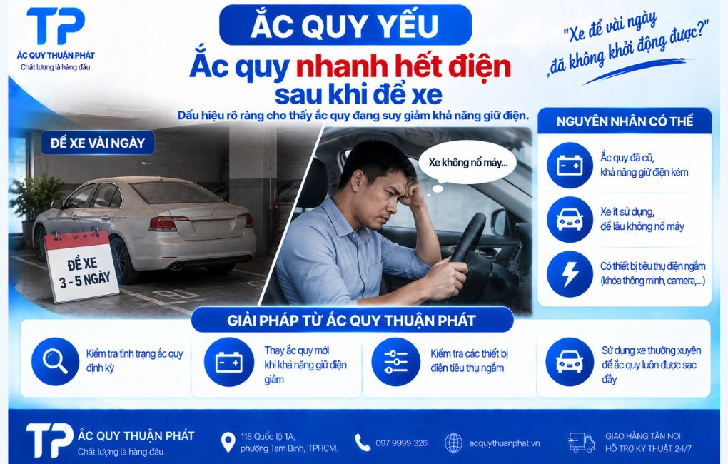 Ắc Quy nhanh hết điện sau khi đề xe