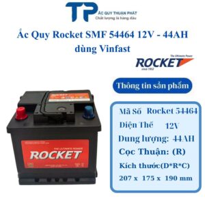 Ắc Quy Rocket SMF 54464 12V - 44AH dùng Vinfast