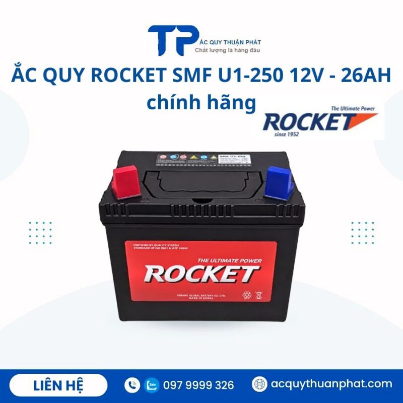 Ắc Quy Rocket SMF U1-250 12V - 26AH chính hãng